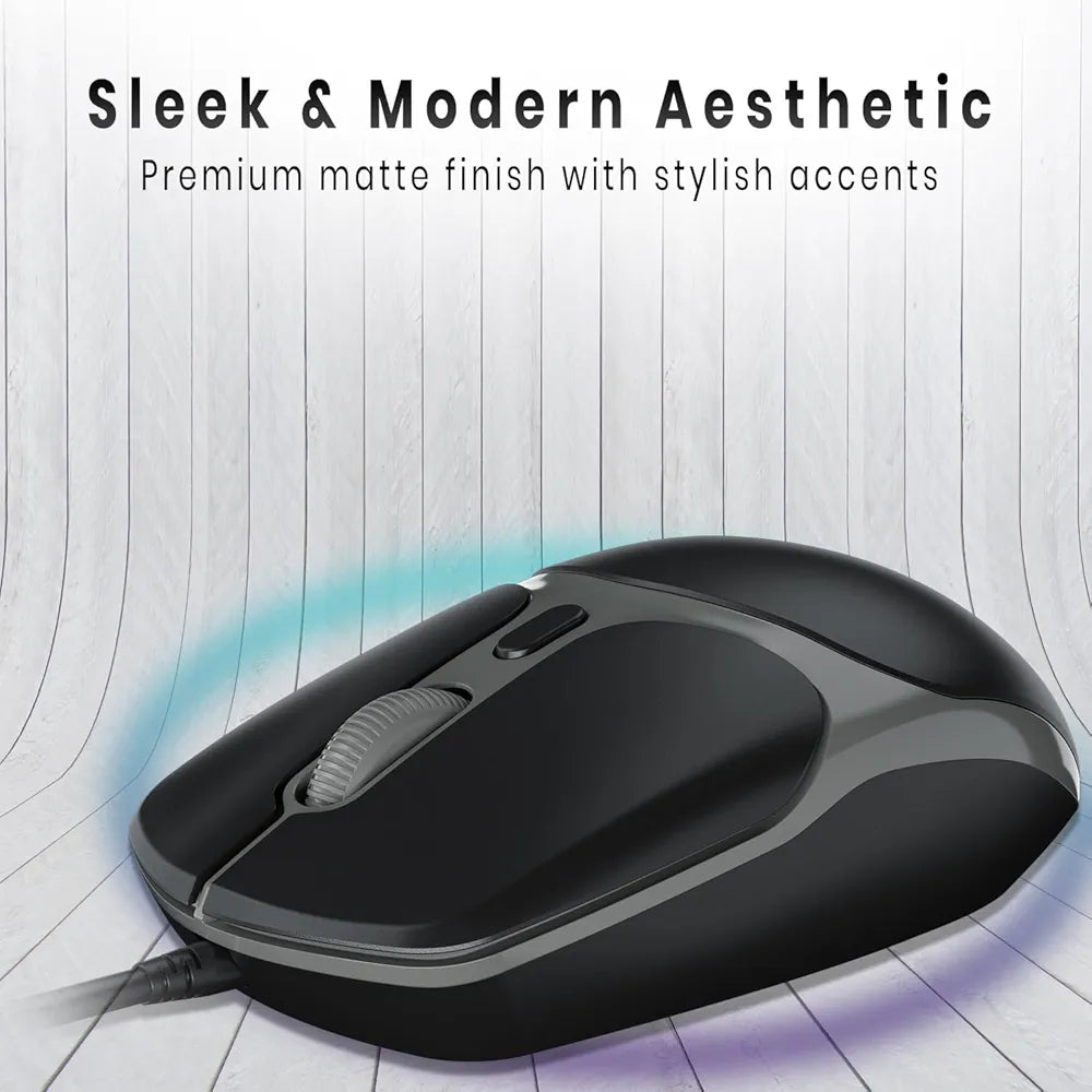 Toad 103 Wired Optical Mouse with 2400 DPI, Plug & Play, Ambidextrous, Hi-Optical Tracking, 1.5M Cable Length, 30 Lakhs Click Life, Ergonomic