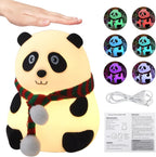 Rechargeable Silicoone Panda Night Light for Kids | 7-Colur LED Changing Lamp |Adorable Room Decor
