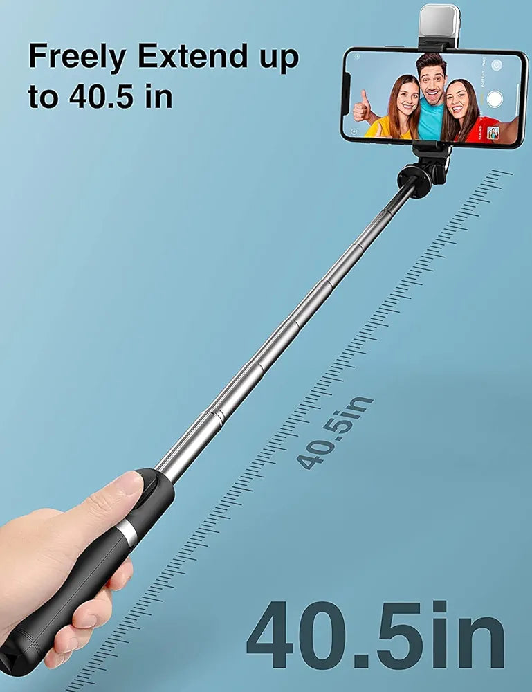 R1 Portable SelfieSticks Tripod for Mobile Phone with Detachable Wireless Remote, 4 in 1 Extendable Portable Bluetooth
