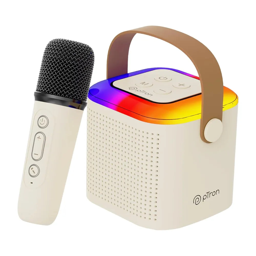 Portable Karaoke Speaker with Voice Changer, RGB Lights, Wireless Microphone
