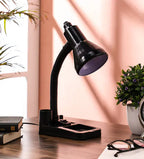 GeTrex Stylish Black Adjustable Table Lamp For Home/Office/Study (Bulb Not Included, Pack Of 1,Plastic)