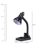 GeTrex Stylish Black Adjustable Table Lamp For Home/Office/Study (Bulb Not Included, Pack Of 1,Plastic)