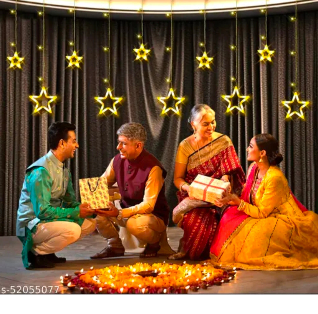 Jhalar star 6+6 cotton LED string light -warm white