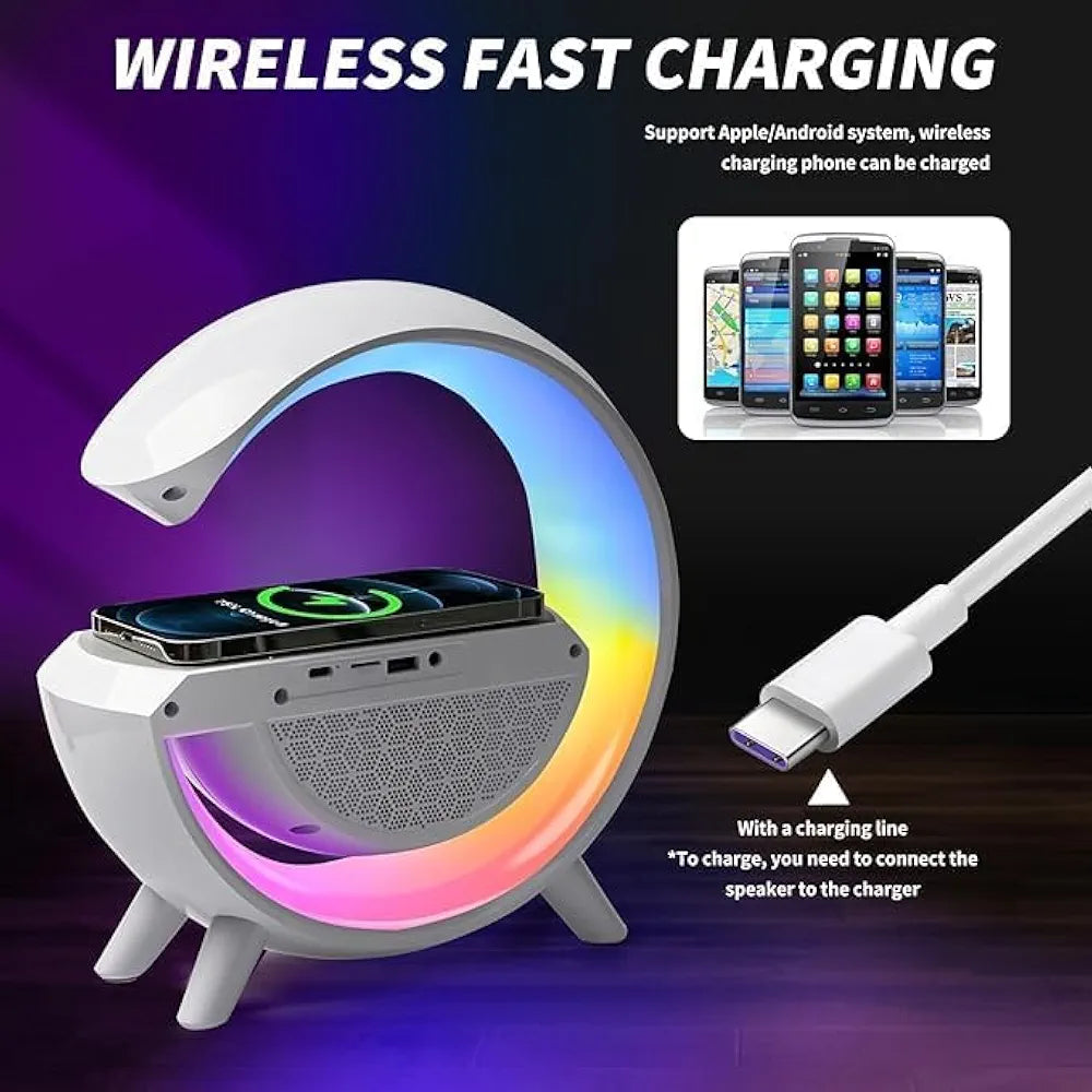JELLIFY New Wireless G Speaker Charger with Desk Lamp Bedside Night Light Smart Light Sound
