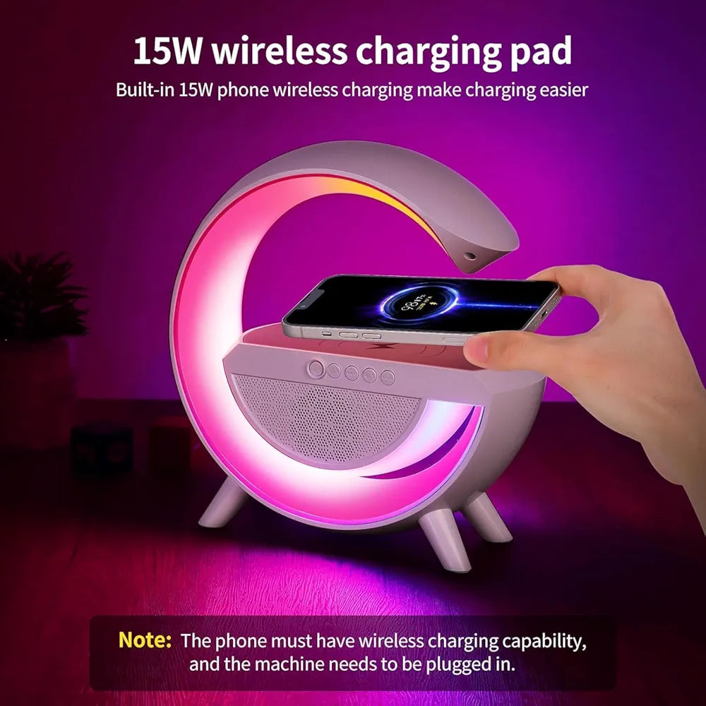 JELLIFY New Wireless G Speaker Charger with Desk Lamp Bedside Night Light Smart Light Sound