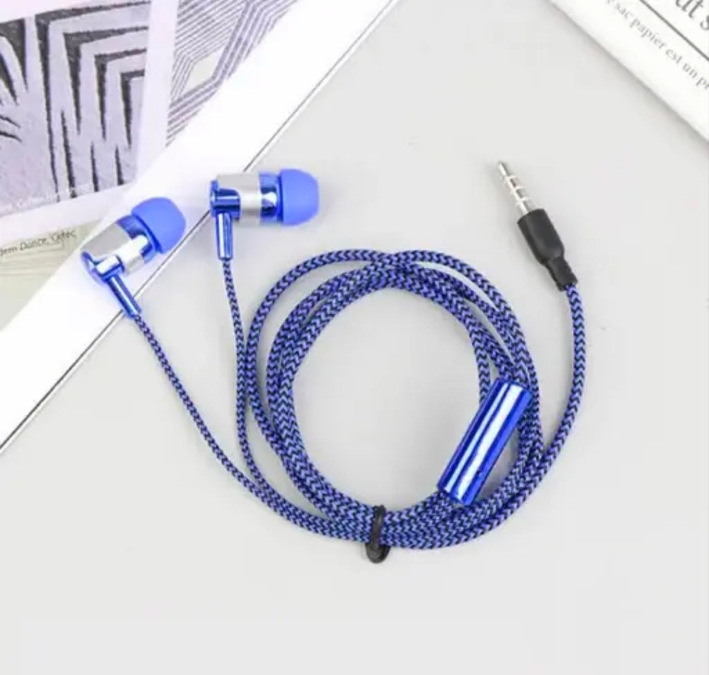 N2N wired headphone& earphone blue