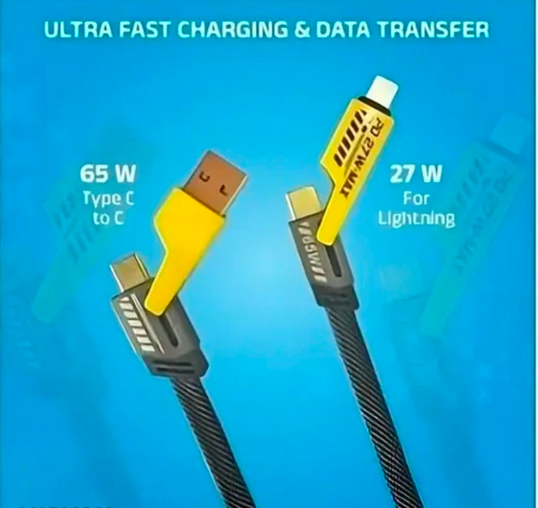 A power true desire multi USB charger cable 4in1 65watt fast charging