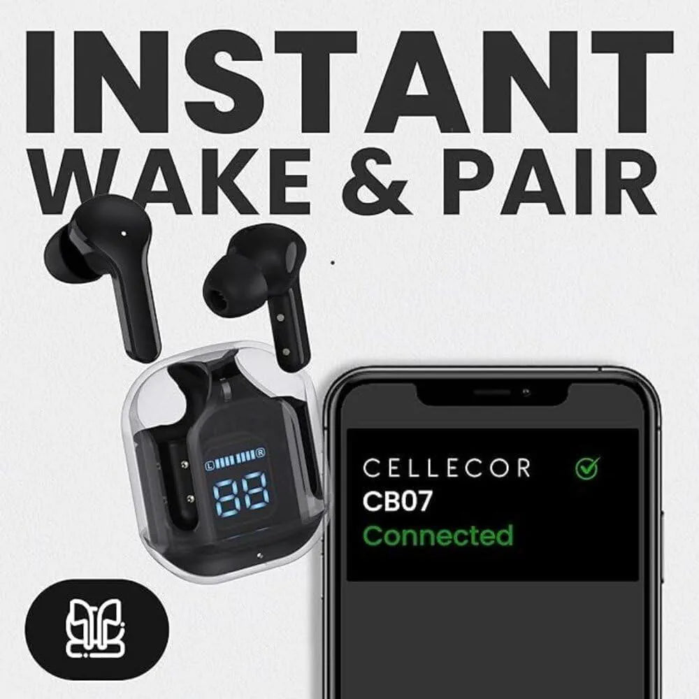 Bluetooth Earpod, True Wireless Bluetooth Headphone, TWS Earphone, TWS Headphone, bluetooth headset, Transparent Design, Sweat Proof, 10mm HD Drivers