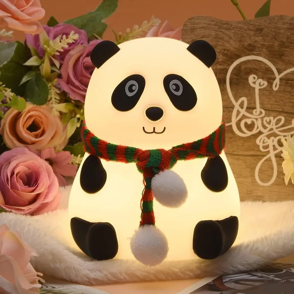 Rechargeable Silicoone Panda Night Light for Kids | 7-Colur LED Changing Lamp |Adorable Room Decor