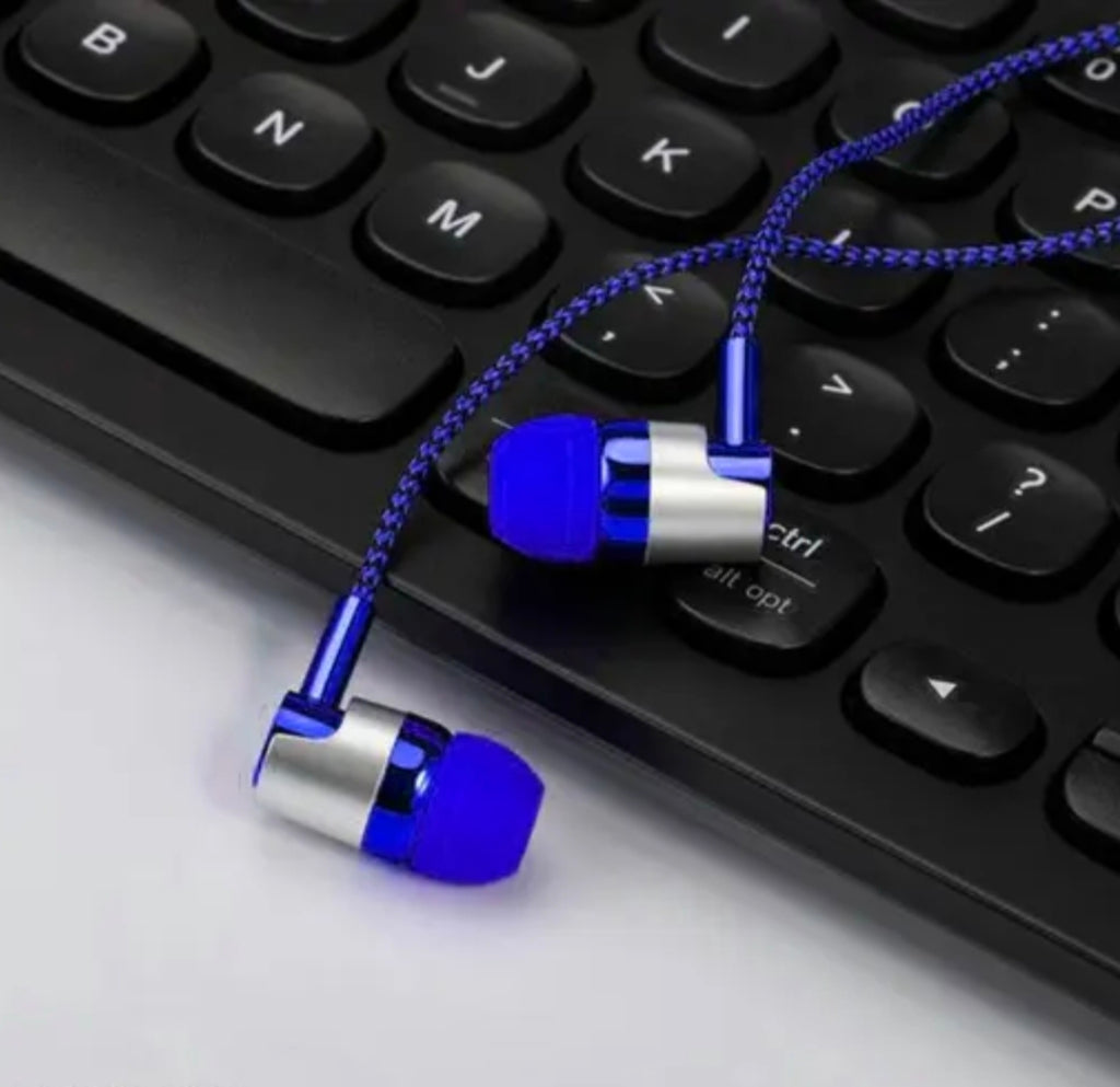 N2N wired headphone& earphone blue