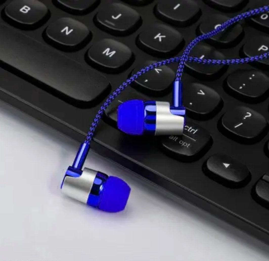 N2N wired headphone& earphone blue
