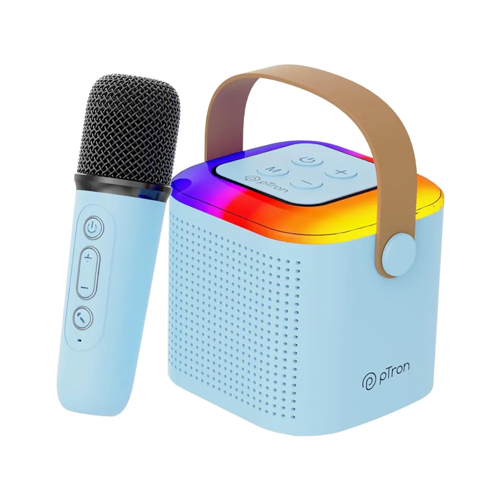 Portable Karaoke Speaker with Voice Changer, RGB Lights, Wireless Microphone