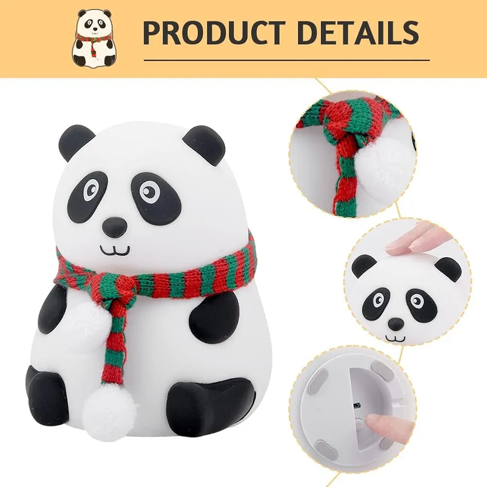 Rechargeable Silicoone Panda Night Light for Kids | 7-Colur LED Changing Lamp |Adorable Room Decor