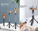 R1 Portable SelfieSticks Tripod for Mobile Phone with Detachable Wireless Remote, 4 in 1 Extendable Portable Bluetooth