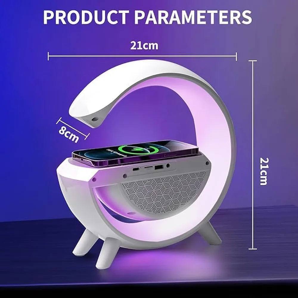 JELLIFY New Wireless G Speaker Charger with Desk Lamp Bedside Night Light Smart Light Sound